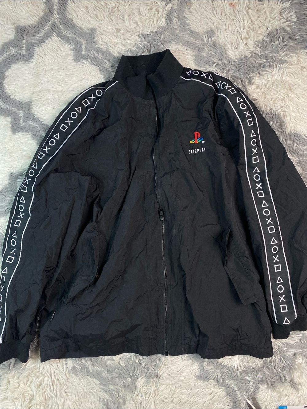 Official PlayStation Fairplay Zip Up Windbreaker Jacket Black